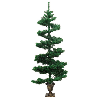 vidaXL Swirl Pre-lit Christmas Tree with Pot Green 120 cm PVC - 120 x 65 cm
