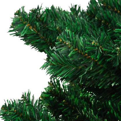 vidaXL Swirl Pre-lit Christmas Tree with Pot Green 120 cm PVC - 120 x 65 cm