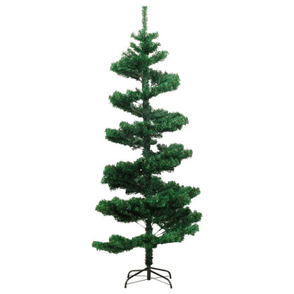 vidaXL Swirl Pre-lit Christmas Tree with Stand Green 180 cm PVC - 180 x 95 cm
