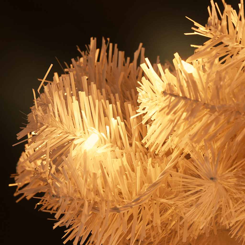 vidaXL Swirl Pre-lit Christmas Tree with Pot White 120 cm PVC - 120 x 65 cm