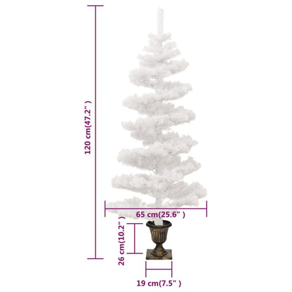 vidaXL Swirl Pre-lit Christmas Tree with Pot White 120 cm PVC - 120 x 65 cm