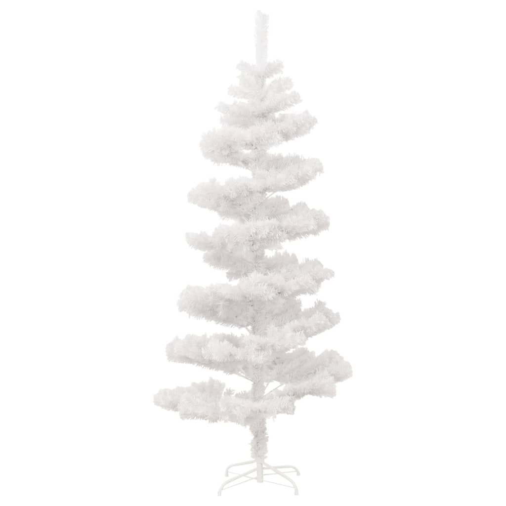 vidaXL Swirl Pre-lit Christmas Tree with Stand White 150 cm PVC - 150 x 80 cm