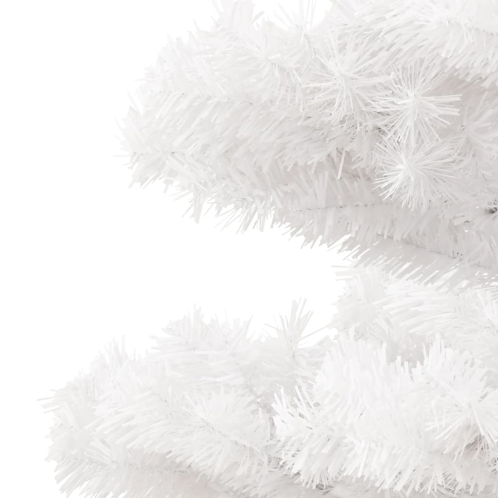 vidaXL Swirl Pre-lit Christmas Tree with Stand White 150 cm PVC - 150 x 80 cm