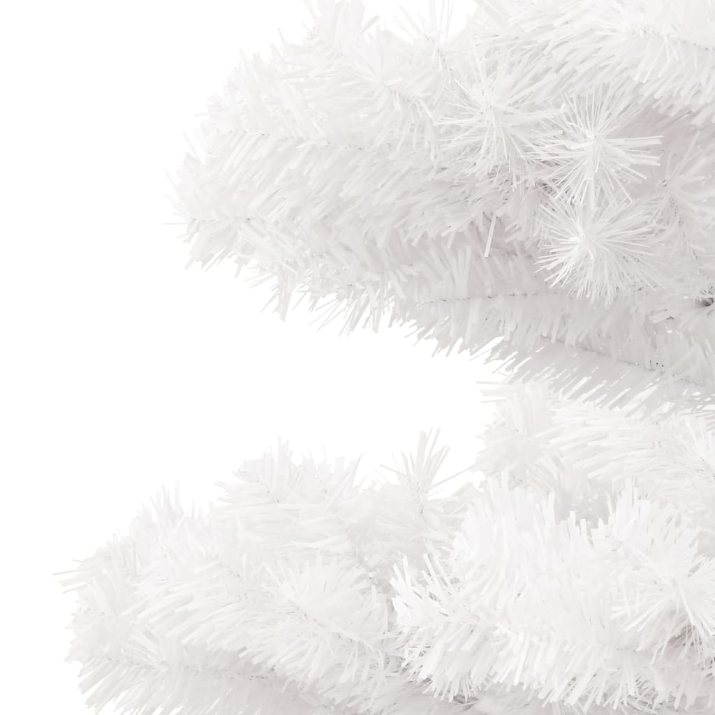 vidaXL Swirl Pre-lit Christmas Tree with Stand White 180 cm PVC - 180 x 95 cm