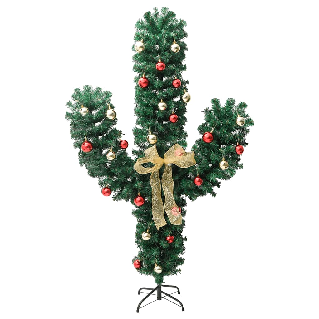 vidaXL Christmas Cactus with Stand and LED Green 150 cm PVC
