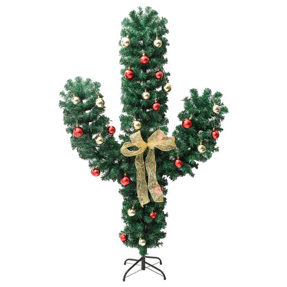 vidaXL Christmas Cactus with Stand and LED Green 150 cm PVC