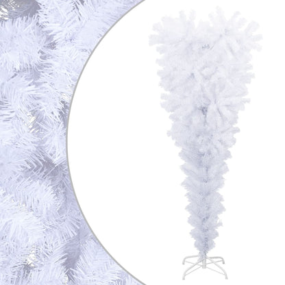 vidaXL Upside-down Artificial Christmas Tree with Stand White 120 cm - 120 x 65 cm