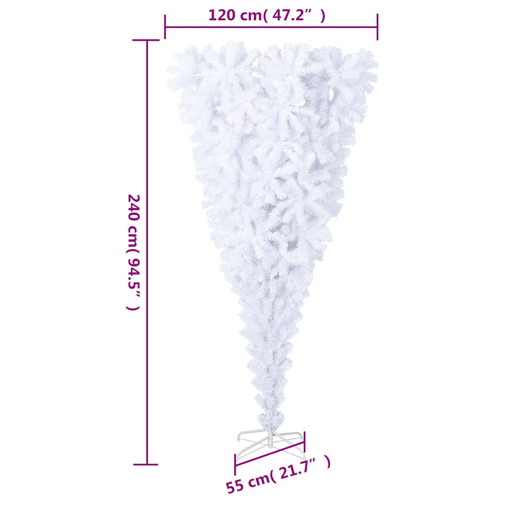 vidaXL Christmas Tree | White | PVC | Large | Decorative Inlays - 240 x 120 cm
