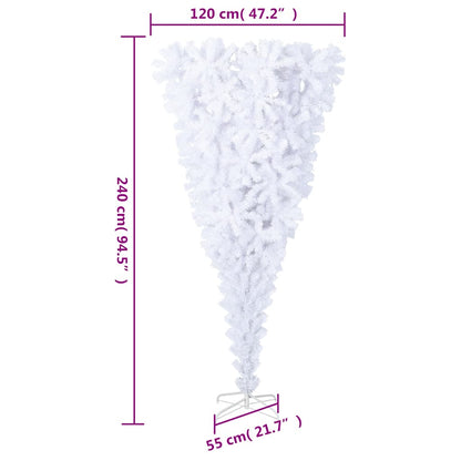 vidaXL Christmas Tree | White | PVC | Large | Decorative Inlays - 240 x 120 cm