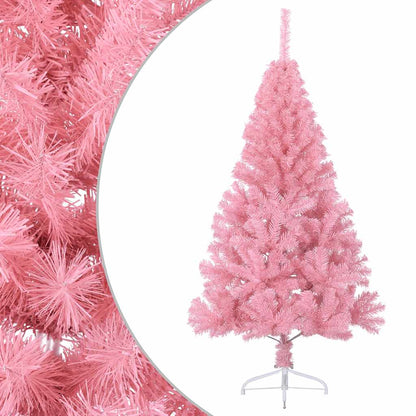 vidaXL Christmas Tree | Pink | PVC, Steel | Tall | Decorative Inlays - 150 cm