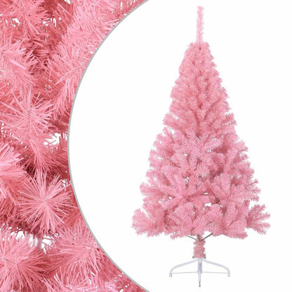 vidaXL Christmas Tree | Pink | PVC, Steel | Tall | Decorative Inlays - 150 cm