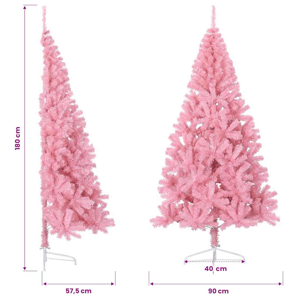 vidaXL Christmas Tree | Pink | PVC, steel | 180 cm | Christmas Tree