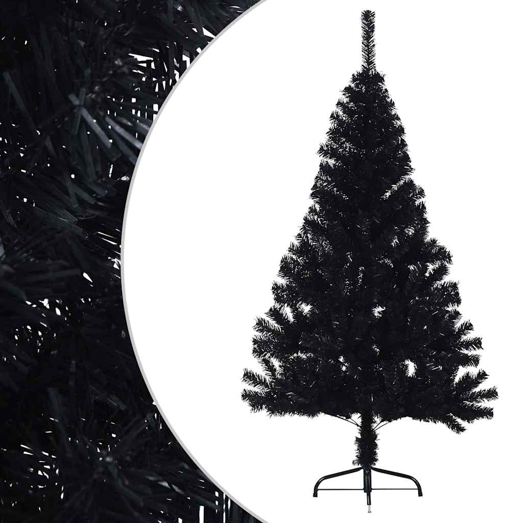 vidaXL Christmas Tree | Black | PVC, steel | Medium | Decorative Inlays - 150 cm