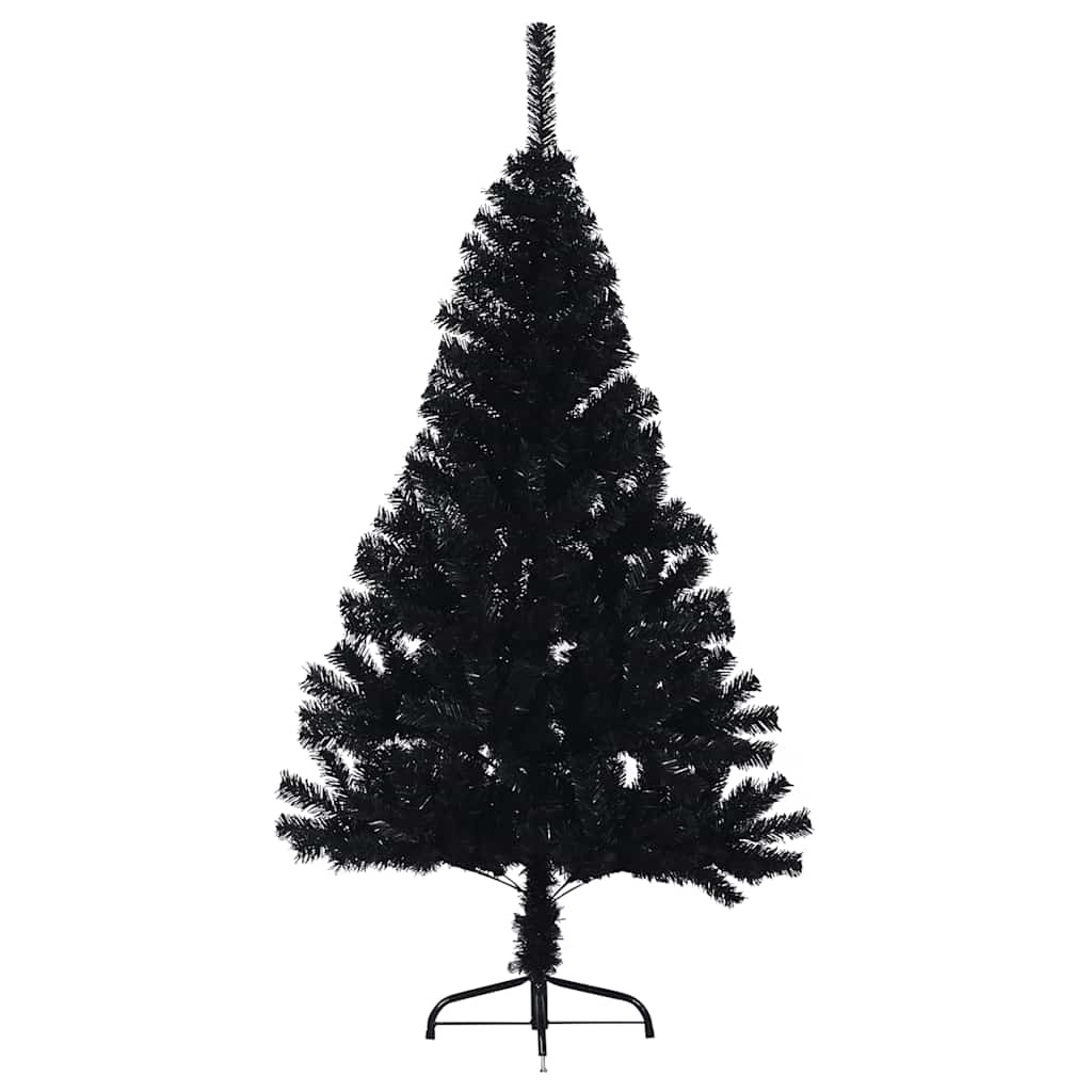 vidaXL Christmas Tree | Black | PVC, steel | Medium | Decorative Inlays - 150 cm