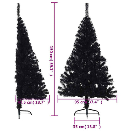 vidaXL Christmas Tree | Black | PVC, steel | Medium | Decorative Inlays - 150 cm