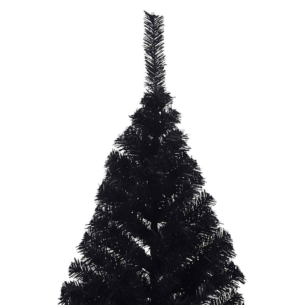 vidaXL Artificial Half Christmas Tree with Stand Black 180 cm PVC