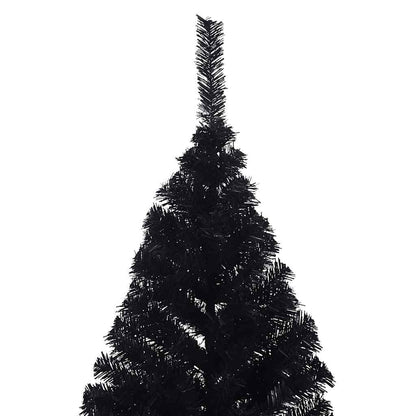 vidaXL Artificial Half Christmas Tree with Stand Black 180 cm PVC