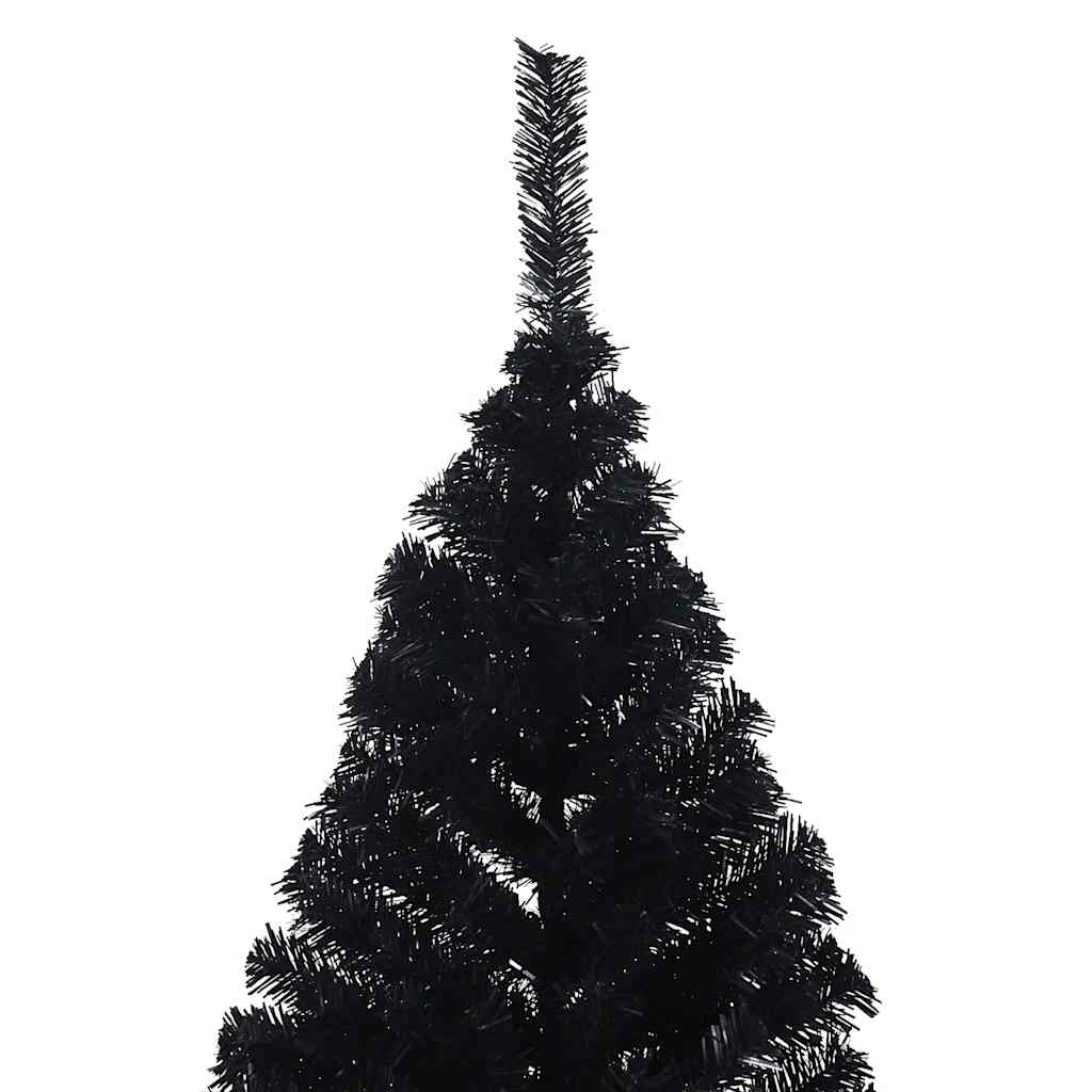 vidaXL Artificial Half Christmas Tree with Stand Black 180 cm PVC