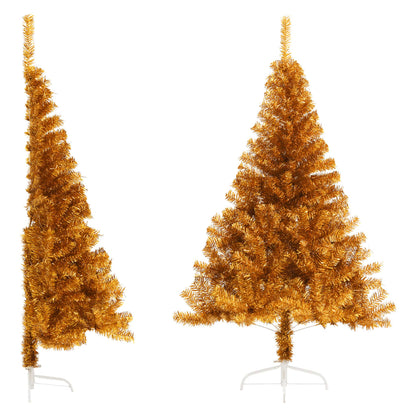 vidaXL Christmas Tree | Gold | PET, Steel | 120 cm tall | Decorative Inlays