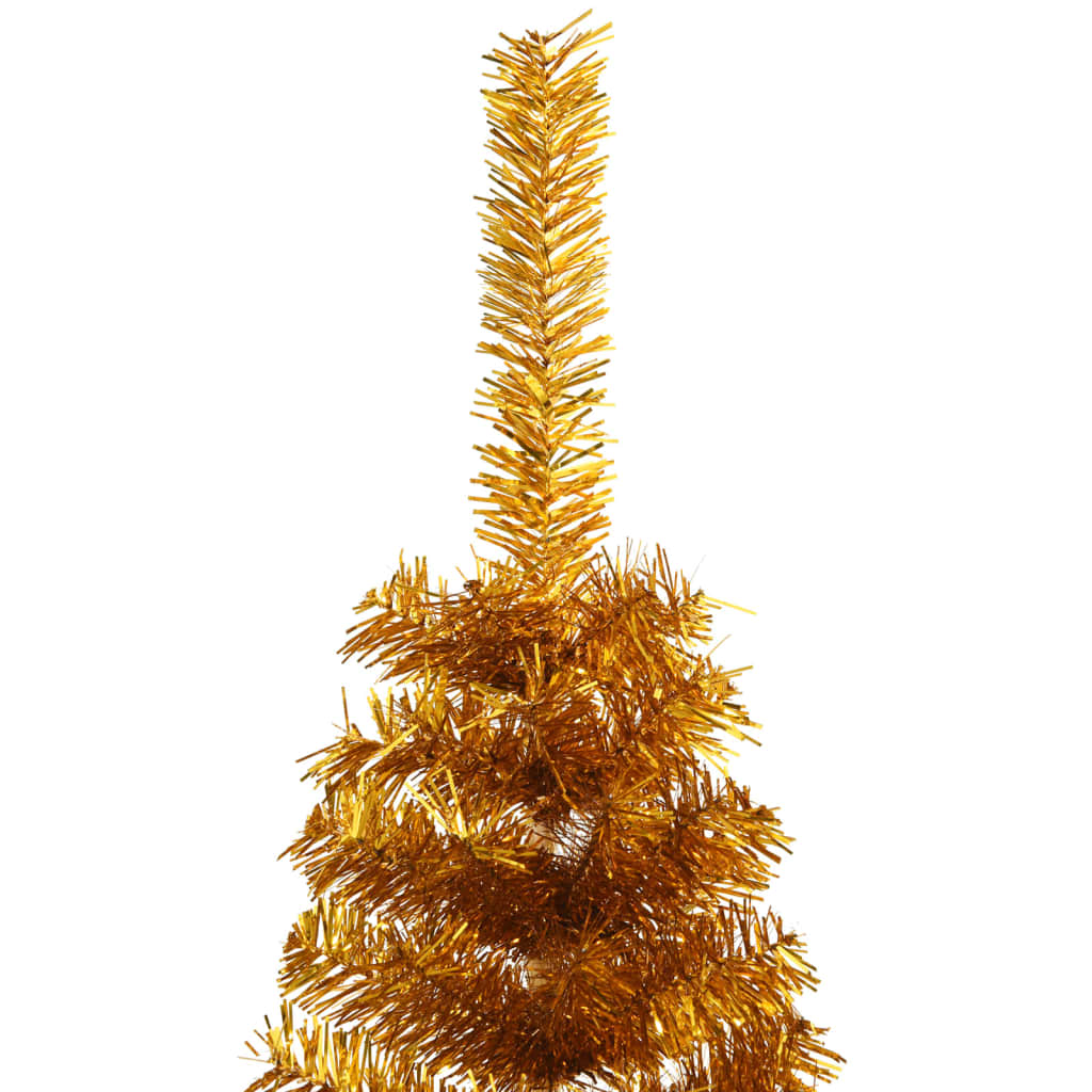vidaXL Christmas Tree | Gold | PET, Steel | 120 cm tall | Decorative Inlays
