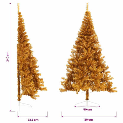 vidaXL Christmas Tree | Gold | PET | Large | Durable | Christmas Tree - 240 cm