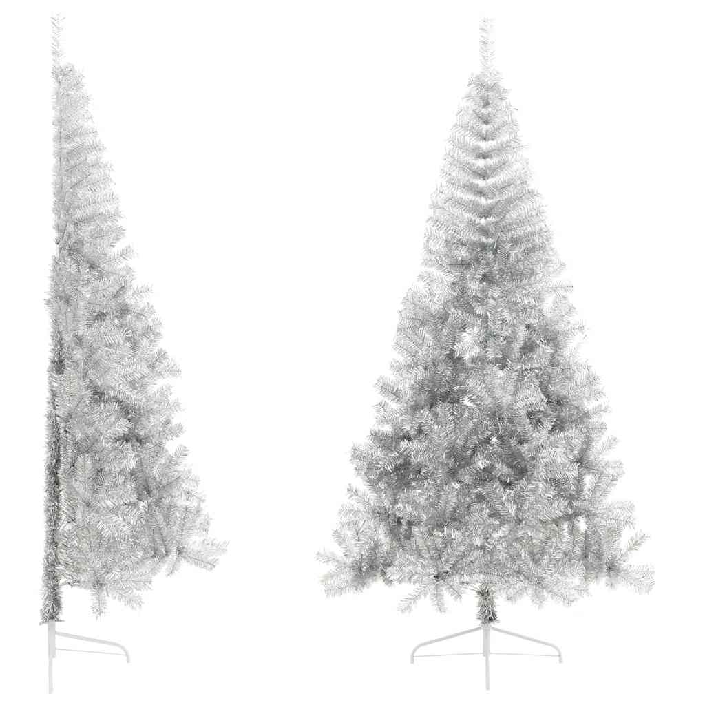 vidaXL Christmas Tree | Silver | PET | Large | Christmas Tree | Cone-shaped - 210 cm