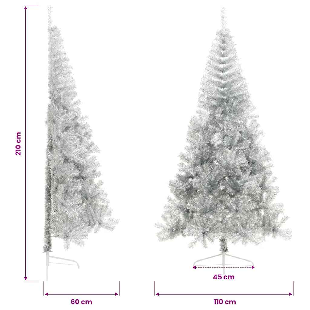 vidaXL Christmas Tree | Silver | PET | Large | Christmas Tree | Cone-shaped - 210 cm