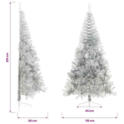 vidaXL Christmas Tree | Silver | PET | Large | Christmas Tree | Cone-shaped - 210 cm
