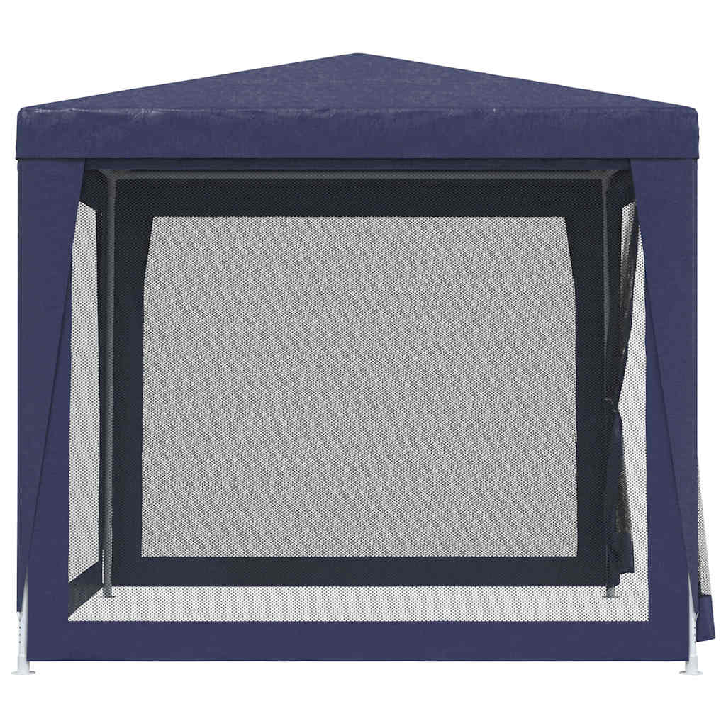 vidaXL Party Tent with 4 Mesh Sidewalls Blue 2.5x2.5 m HDPE