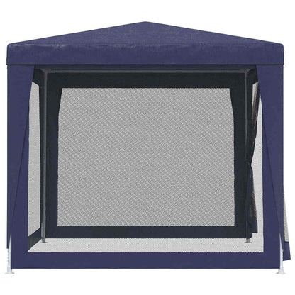 vidaXL Party Tent with 4 Mesh Sidewalls Blue 2.5x2.5 m HDPE