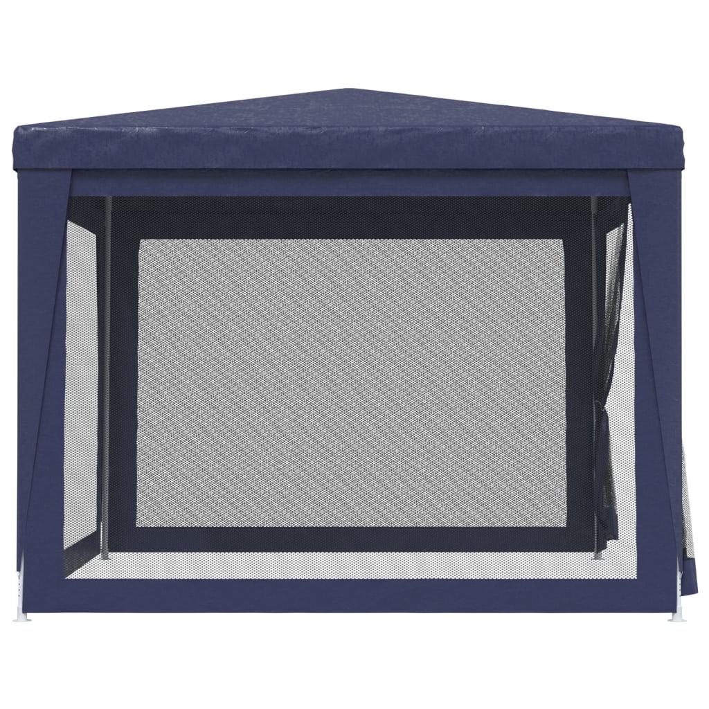 vidaXL Party Tent with 4 Mesh Sidewalls Blue 3x3 m HDPE