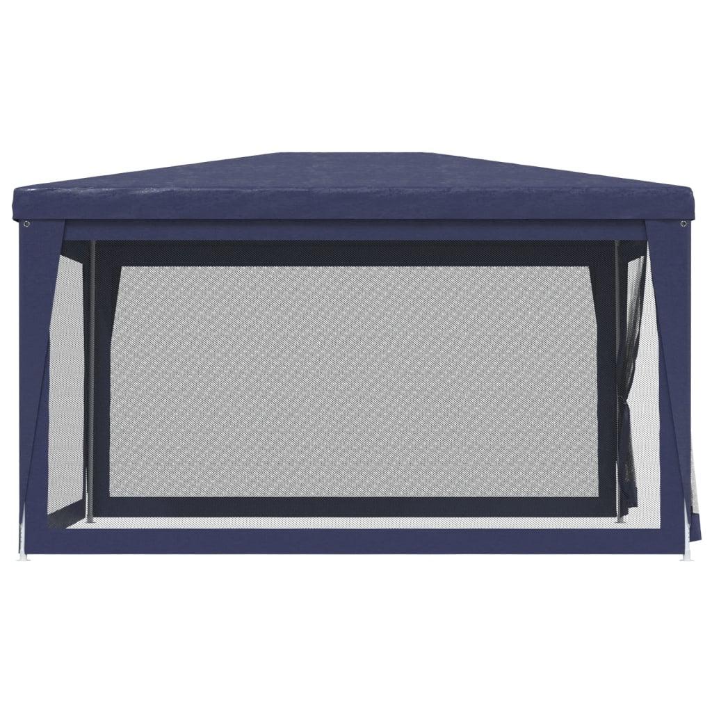 vidaXL Party Tent with 4 Mesh Sidewalls Blue 3x4 m HDPE