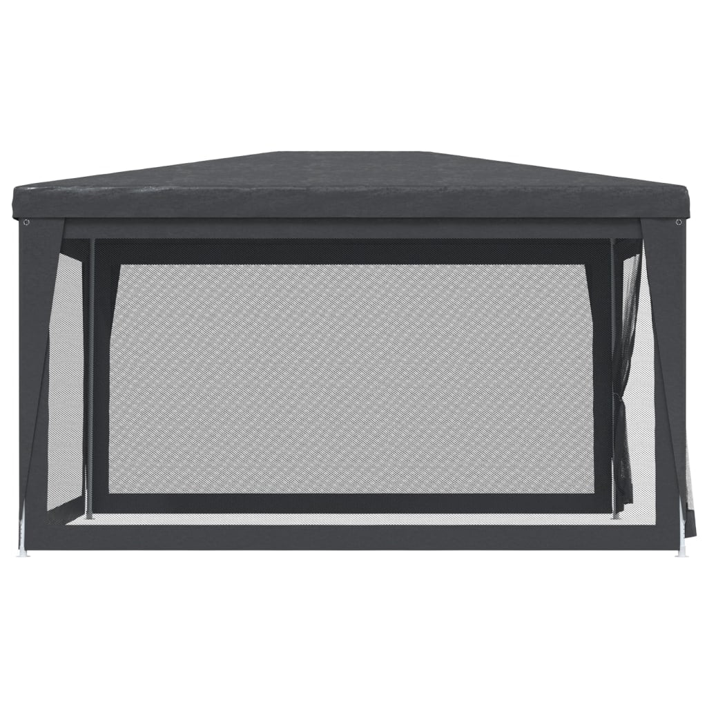 vidaXL Party Tent with 4 Mesh Sidewalls Anthracite 3x4 m HDPE