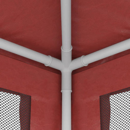 vidaXL Party Tent with 6 Mesh Sidewalls Red 3x6 m HDPE