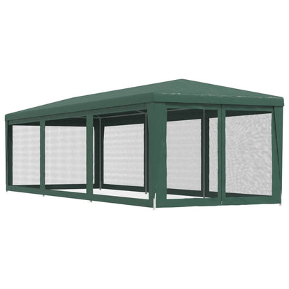 vidaXL Party Tent with 8 Mesh Sidewalls Green 3x9 m HDPE