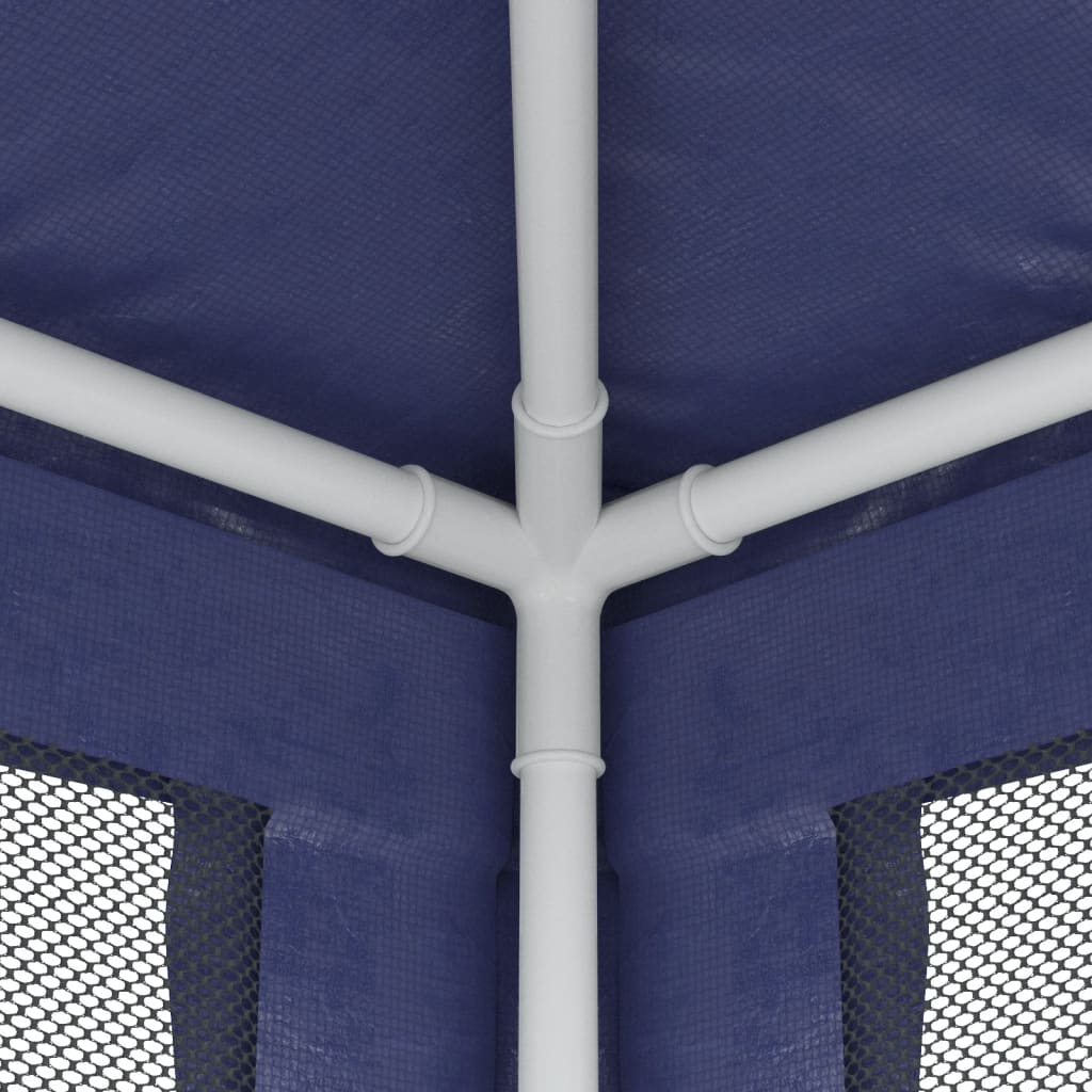 vidaXL Party Tent with 10 Mesh Sidewalls Blue 3x12 m HDPE