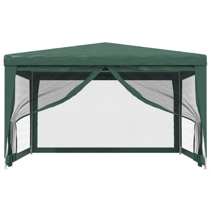 vidaXL Party Tent with 4 Mesh Sidewalls Green 4x4 m HDPE