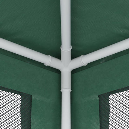 vidaXL Party Tent with 6 Mesh Sidewalls Green 6x4 m HDPE - 4 x 6 m