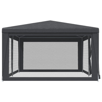 vidaXL Party Tent with 6 Mesh Sidewalls Anthracite 6x4 m HDPE - 4 x 6 m