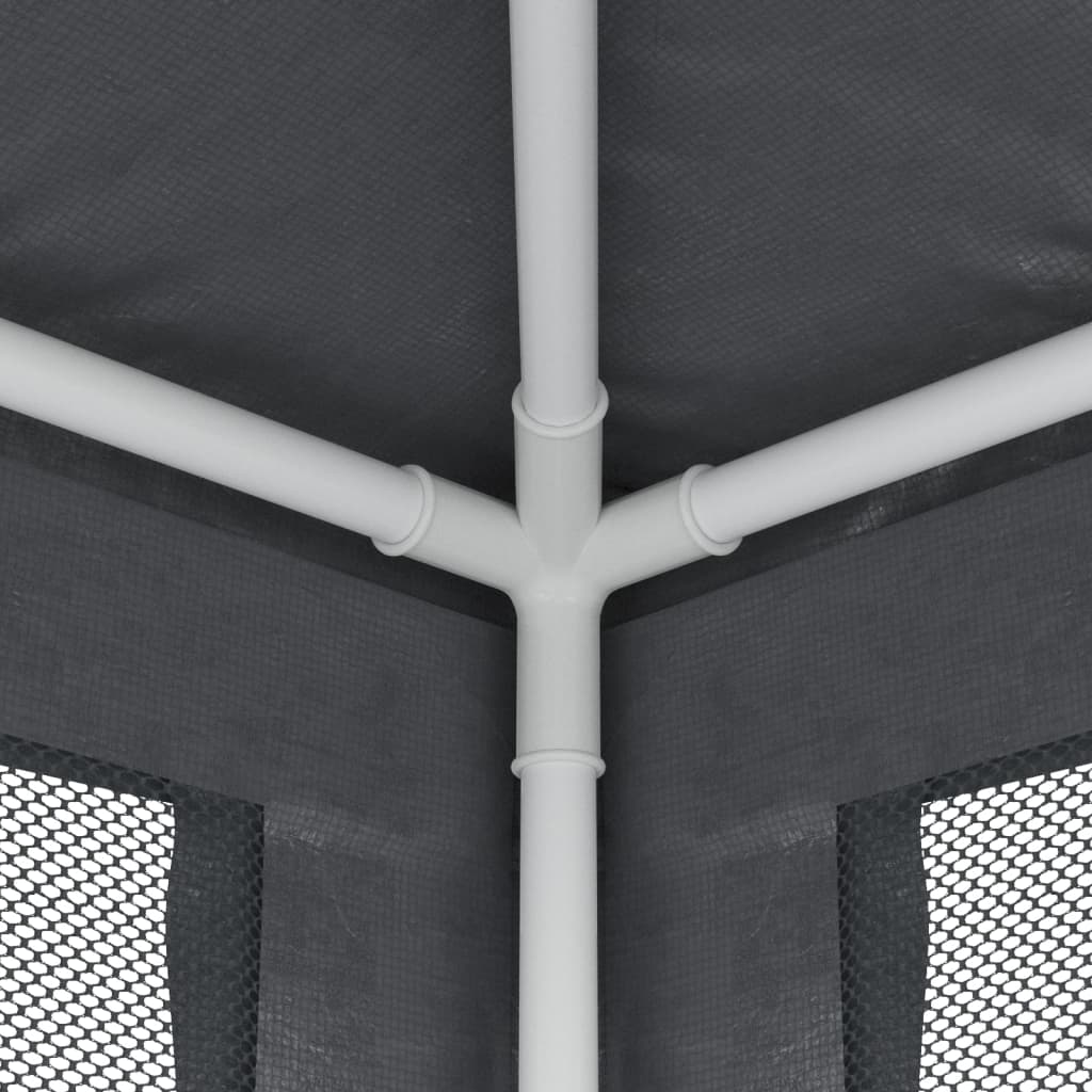 vidaXL Party Tent with 6 Mesh Sidewalls Anthracite 6x4 m HDPE - 4 x 6 m