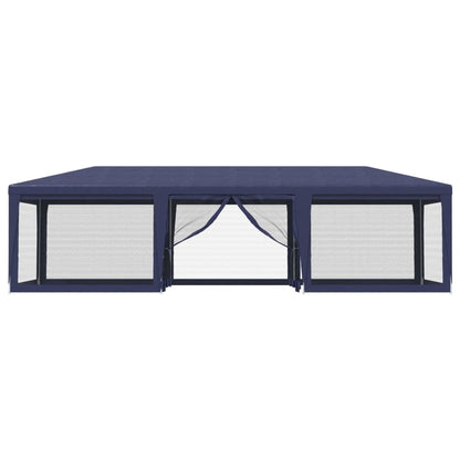 vidaXL Party Tent with 8 Mesh Sidewalls Blue 9x4 m HDPE - 4 x 9 m