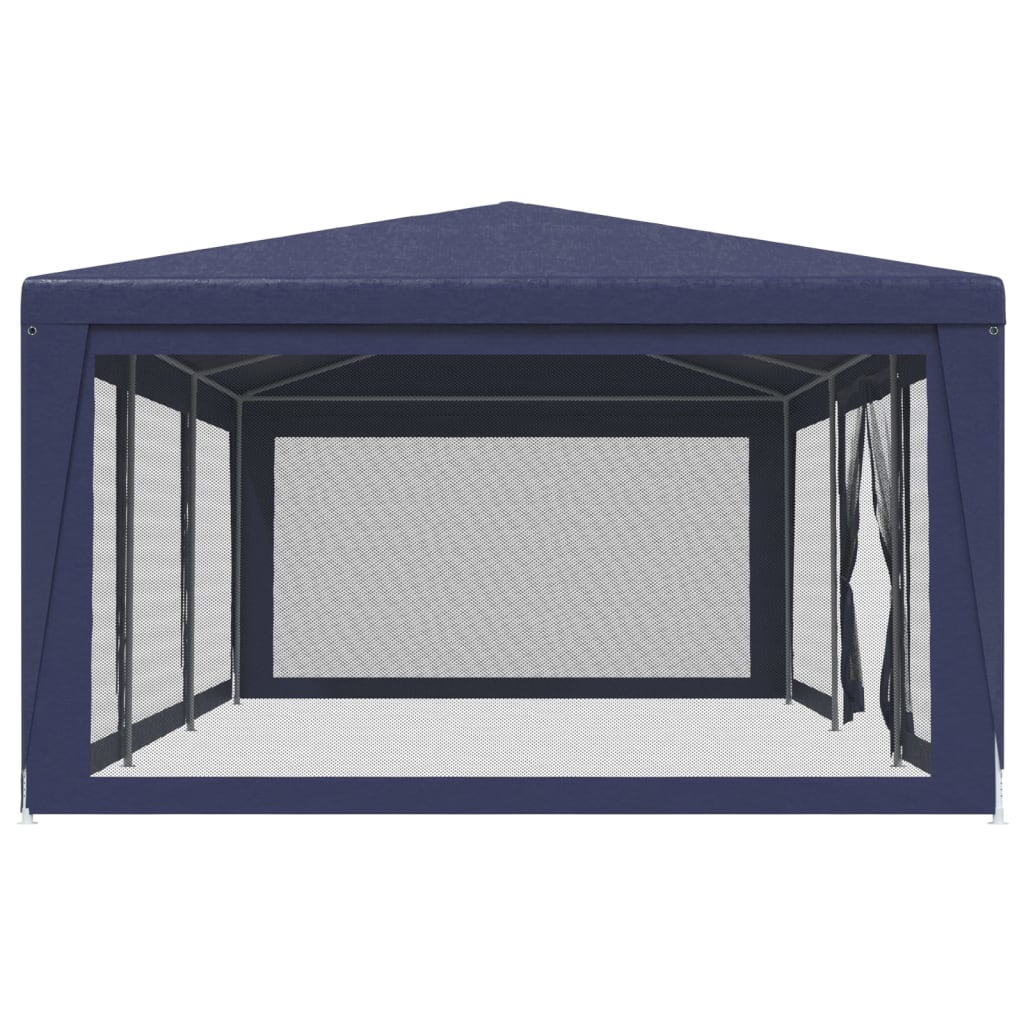 vidaXL Party Tent with 8 Mesh Sidewalls Blue 9x4 m HDPE - 4 x 9 m