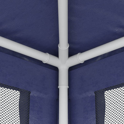 vidaXL Party Tent with 8 Mesh Sidewalls Blue 9x4 m HDPE - 4 x 9 m