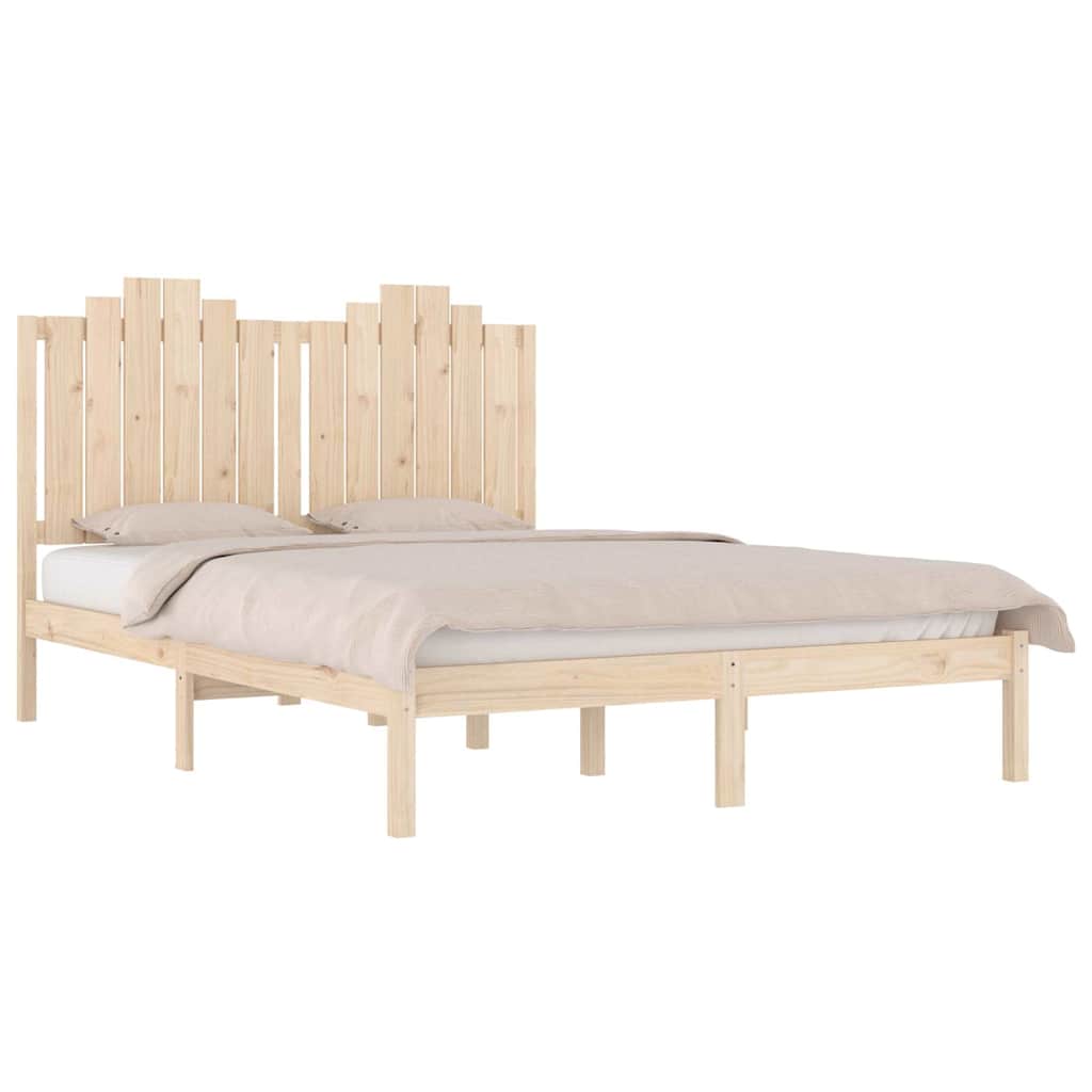 vidaXL Bed Frame without Mattress Solid Wood Double - Brown - 195.5 x 140.5 x 110 cm