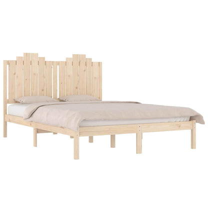 vidaXL Bed Frame without Mattress Solid Wood Double - Brown - 195.5 x 140.5 x 110 cm