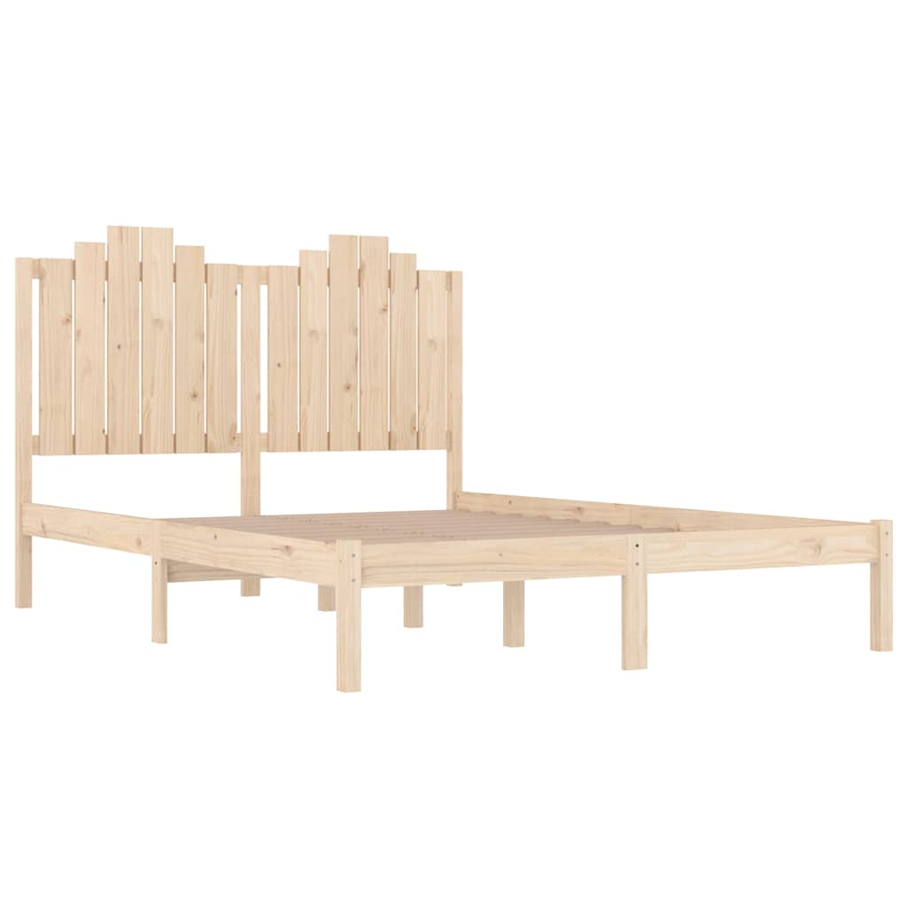 vidaXL Bed Frame without Mattress Solid Wood Double - Brown - 195.5 x 140.5 x 110 cm