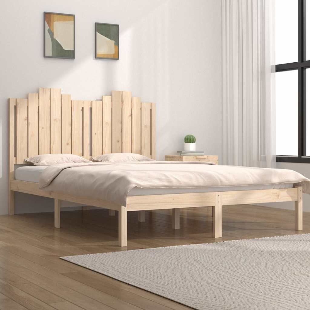 vidaXL Bed Frame without Mattress Solid Wood Double - Brown - 195.5 x 140.5 x 110 cm