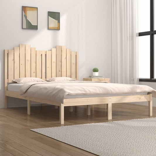 vidaXL Bed Frame without Mattress Solid Wood Double - Brown - 195.5 x 140.5 x 110 cm