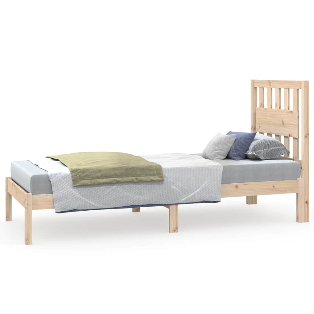 vidaXL Bed Frame without Mattress Solid Wood Small Single - Brown - 195.5 x 80.5 x 31 cm