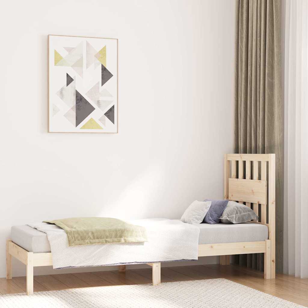 vidaXL Bed Frame without Mattress Solid Wood Small Single - Brown - 195.5 x 80.5 x 31 cm